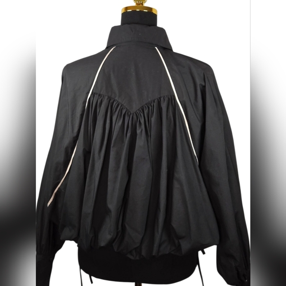 Fe Noel Statement Sleeve Poet Shirt Black XS Japanese Cotton Sculptural Back - Picture 5 of 15